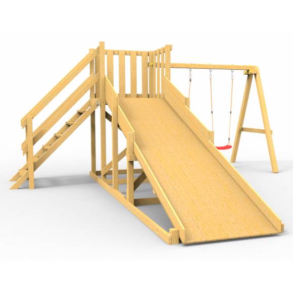 Детская площадка - деревянная горка Пикник «Зима №2» с качельной балкой