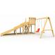Детская площадка - деревянная горка Пикник «Зима №2» с качельной балкой