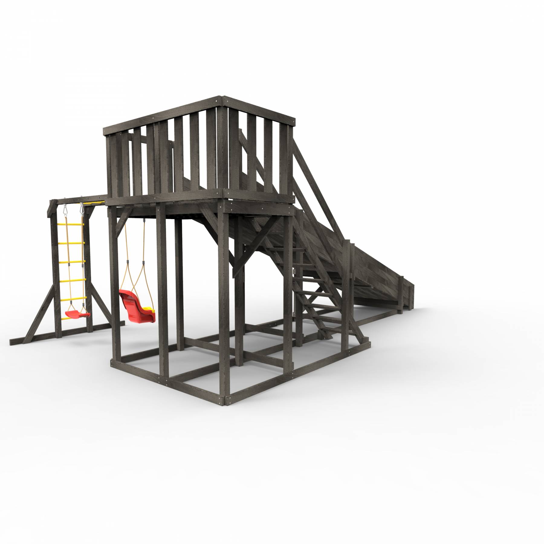 Детская площадка - деревянная горка Пикник «Зима №3» Black с рукоходом