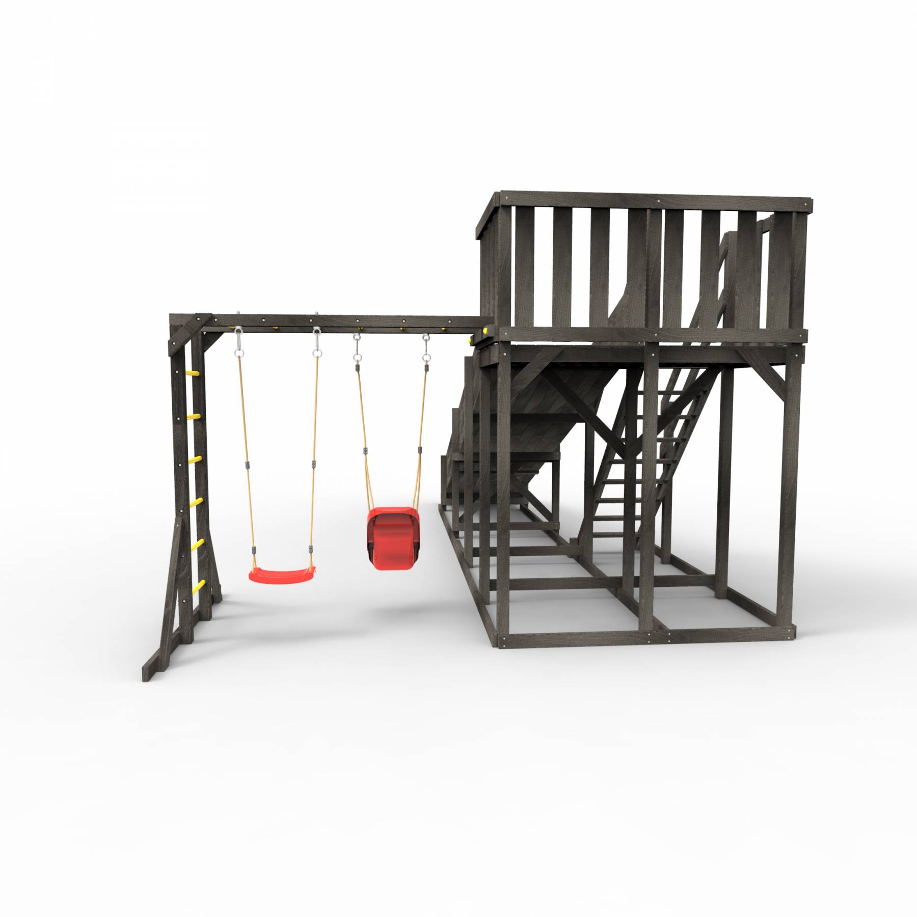 Детская площадка - деревянная горка Пикник «Зима №3» Black с рукоходом