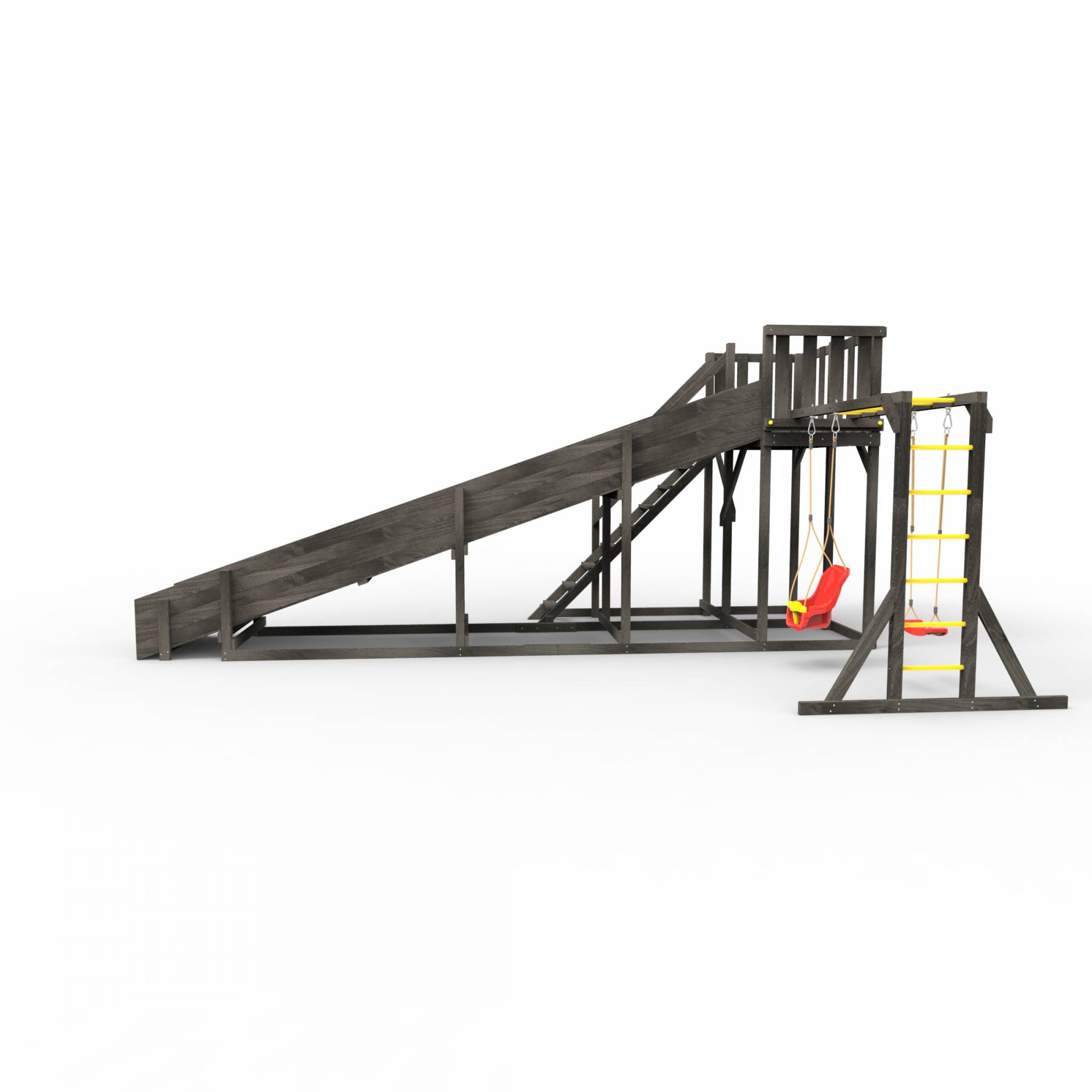 Детская площадка - деревянная горка Пикник «Зима №3» Black с рукоходом