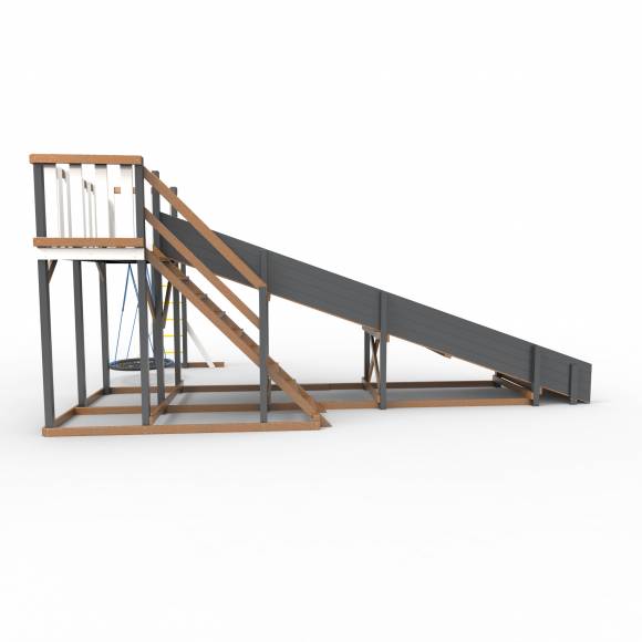 Детская площадка - деревянная горка Пикник «Зима №3» Ультра с рукоходом и гнездом