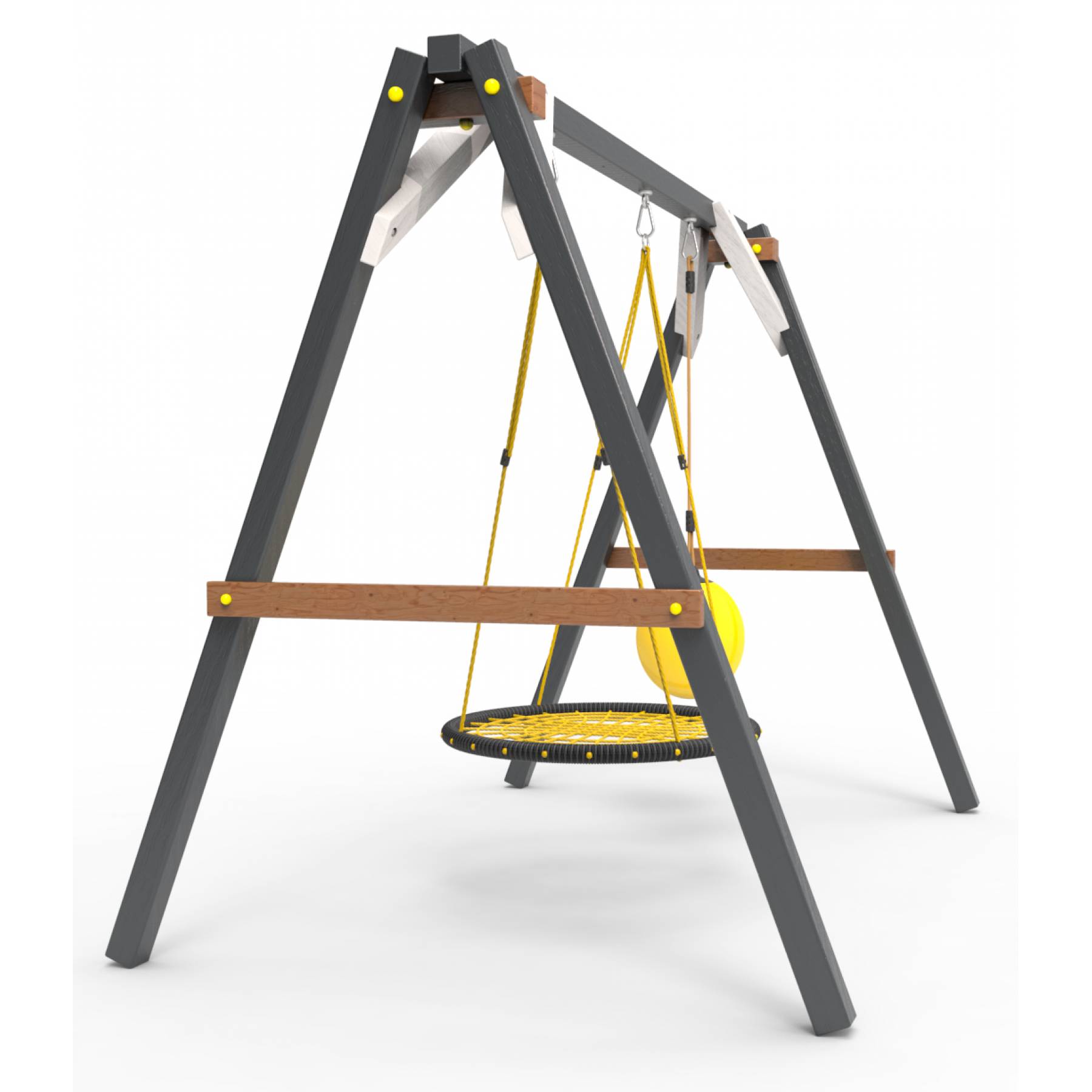 Деревянные качели Пикник 2 «Ультра» (качели гнездо 1м + качели шар)