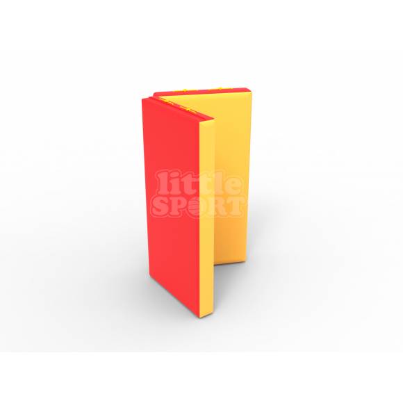 Мат кожзам (100х100х10см) складной в 2 сложения красный\желтый