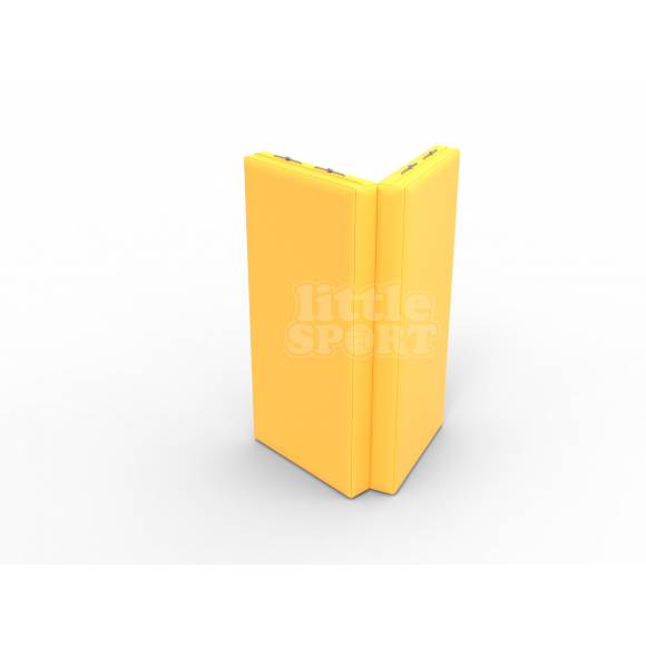 Мат кожзам (100х100х10см) складной в 2 сложения серый\желтый