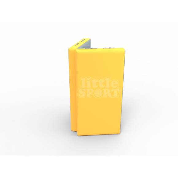 Мат кожзам (100х100х10см) складной в 2 сложения серый\желтый