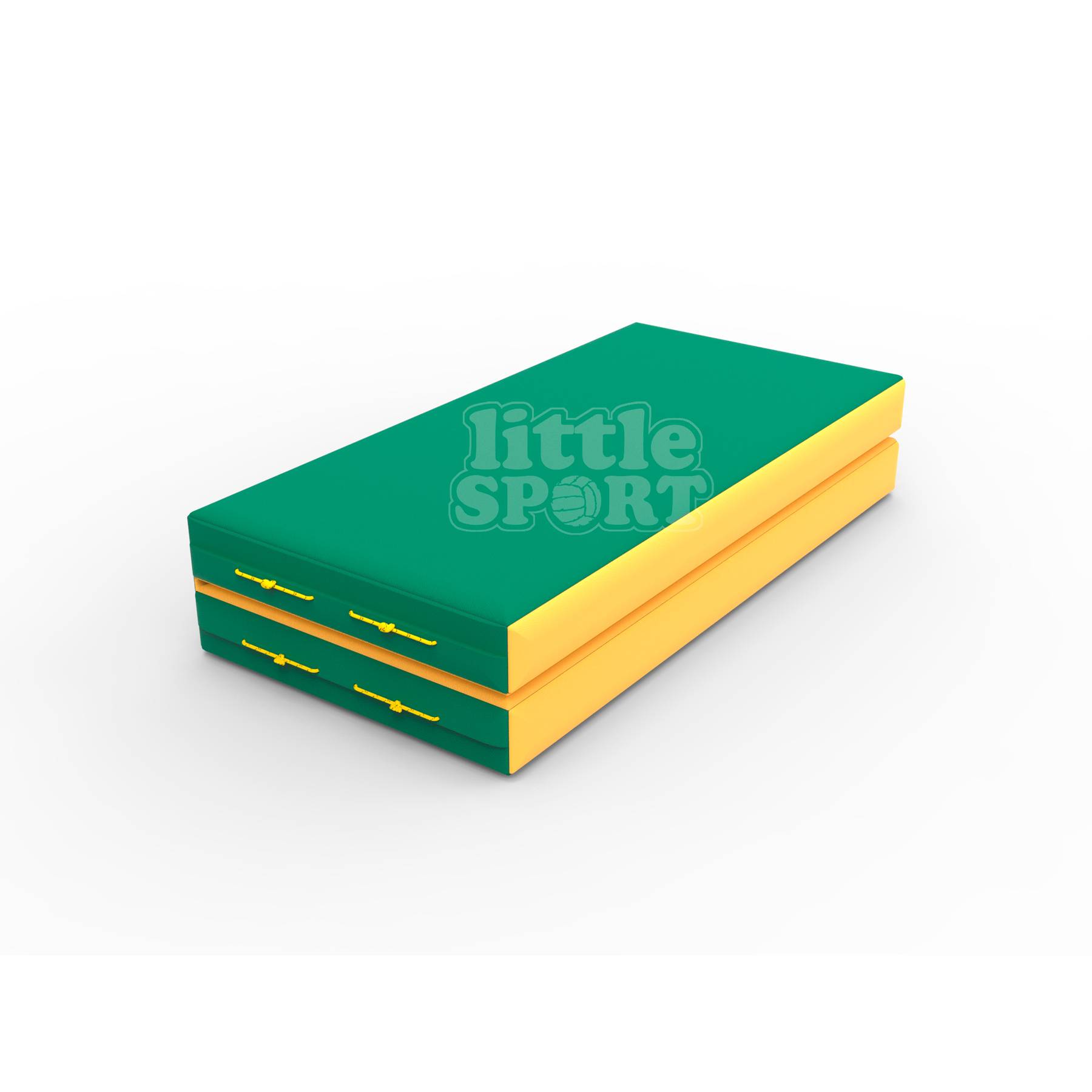 Мат кожзам (100х100х10см) складной в 2 сложения зеленый\желтый