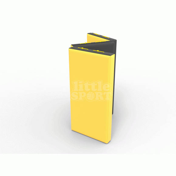 Мат кожзам (100х150х10см) складной в 3 сложения черный\желтый