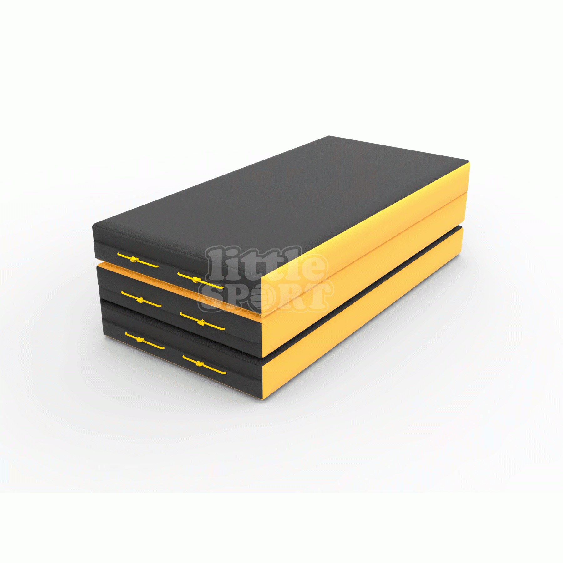 Мат кожзам (100х150х10см) складной в 3 сложения черный\желтый