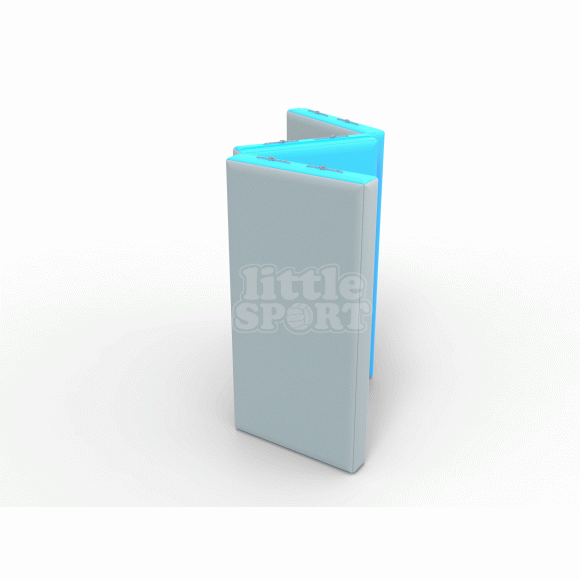 Мат кожзам (100х150х10см) складной в 3 сложения серый\голубой