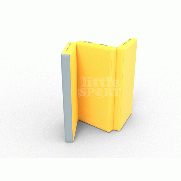 Мат кожзам (100х150х10см) складной в 3 сложения серый\желтый