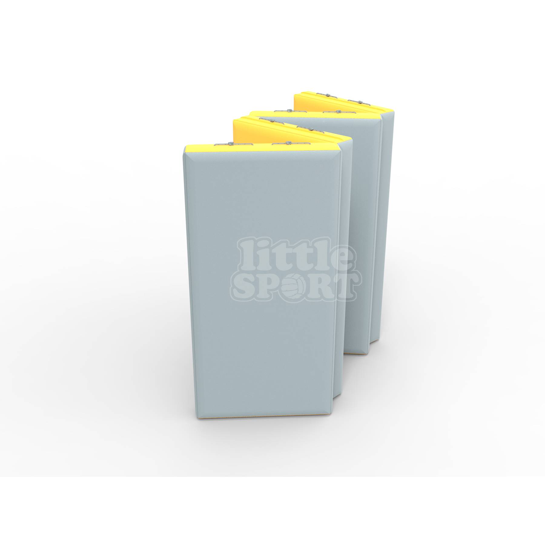 Мат кожзам (100х200х10см) складной в 4 сложения серый\желтый