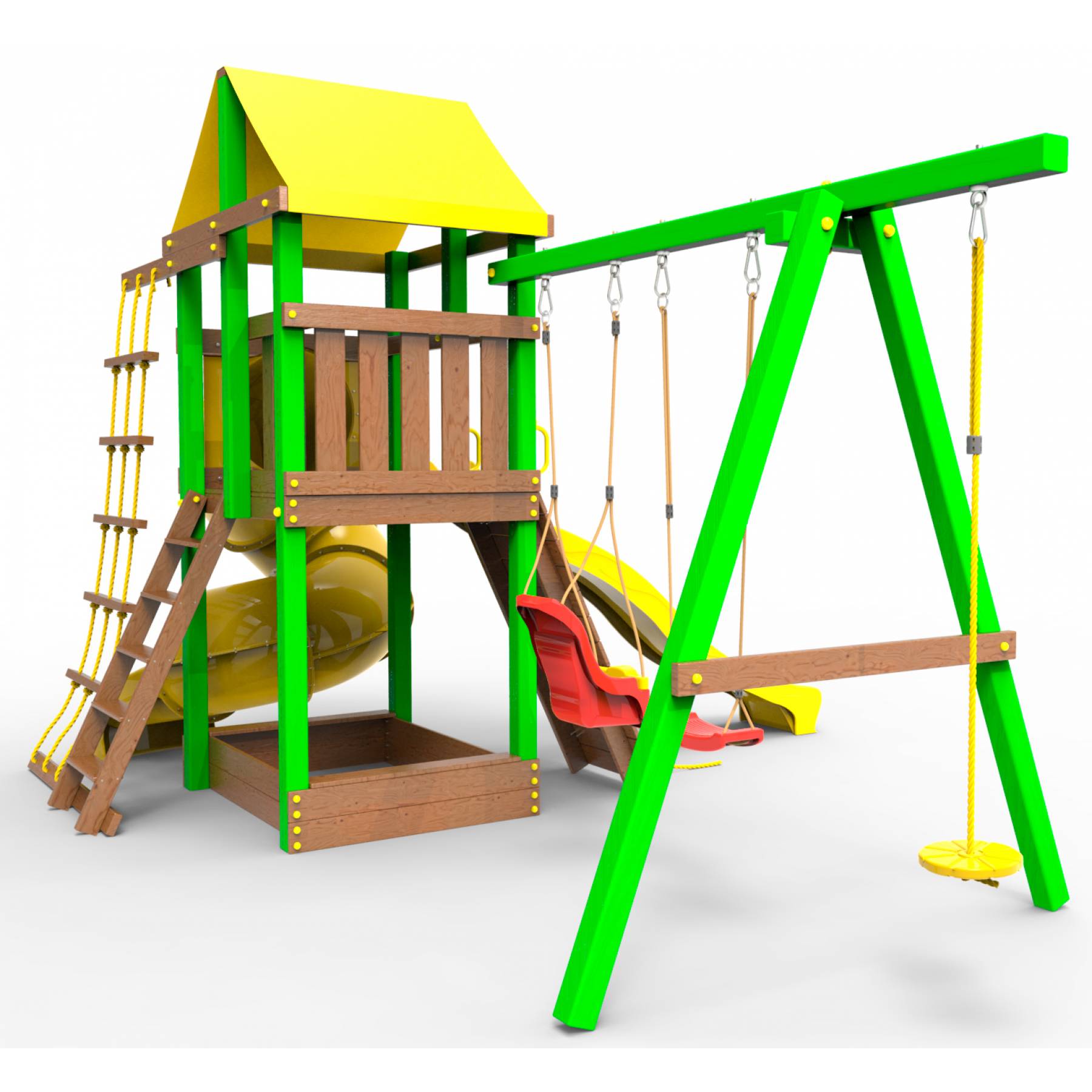 Детская площадка  Пикник «Элит» с винтовой трубой (зеленый)