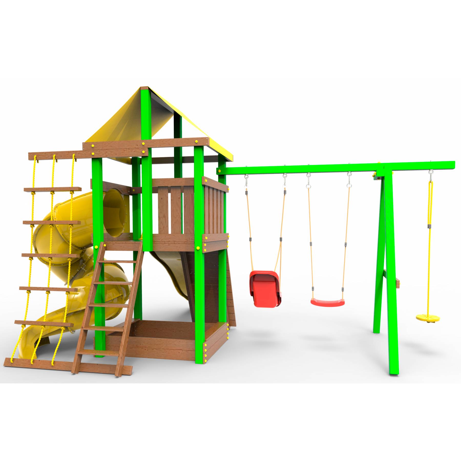 Детская площадка  Пикник «Элит» с винтовой трубой (зеленый)