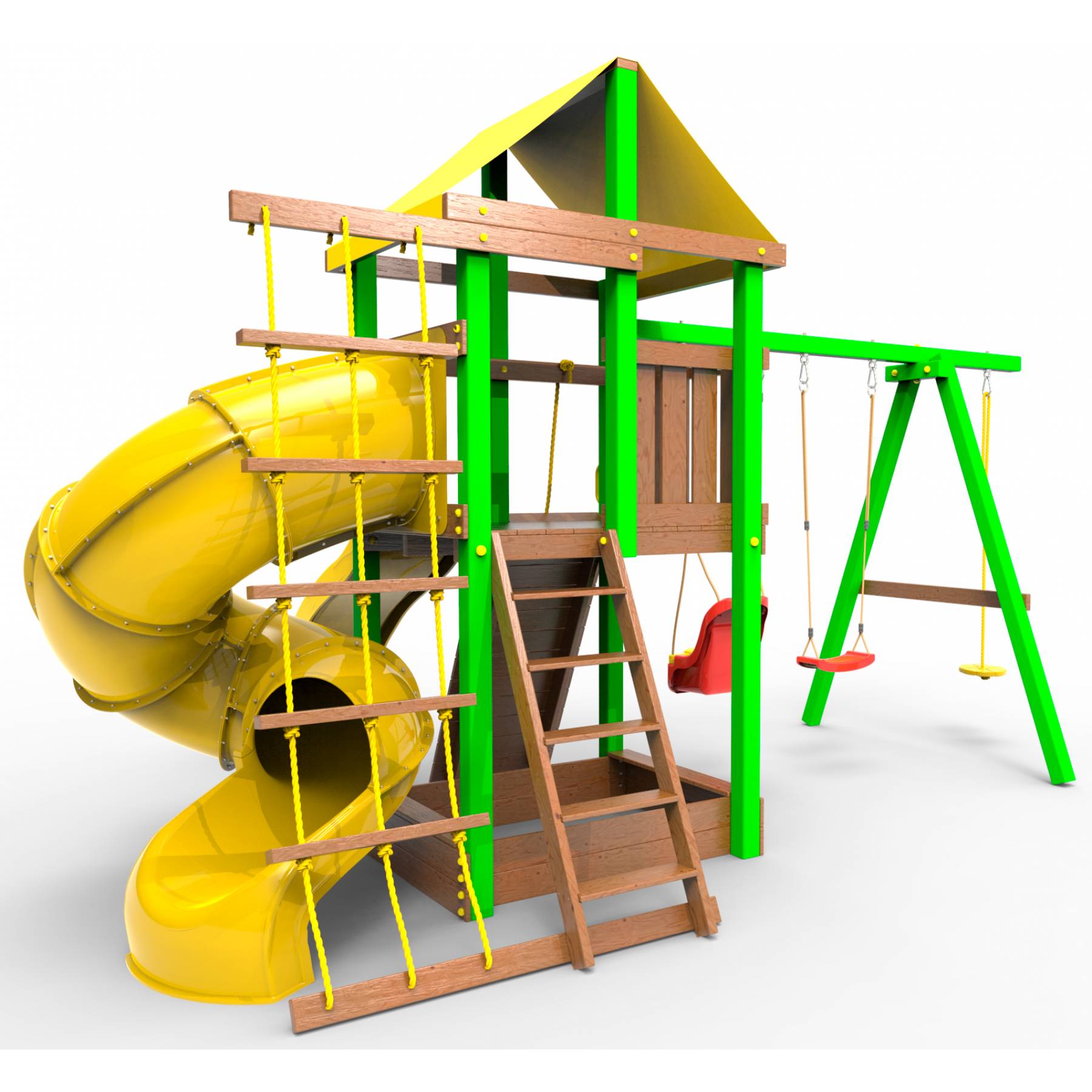 Детская площадка  Пикник «Элит» с винтовой трубой (зеленый)
