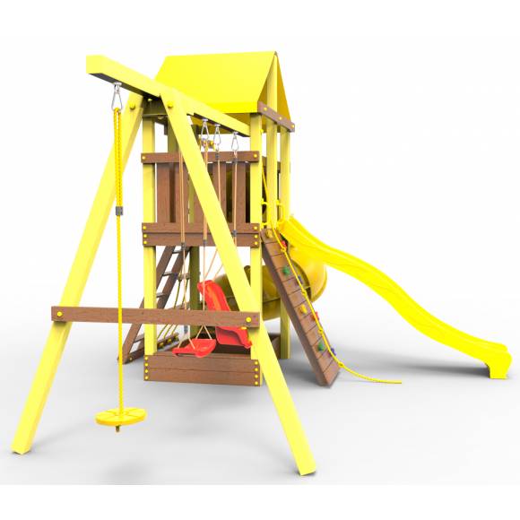 Детская площадка  Пикник «Элит» с винтовой трубой (желтый)