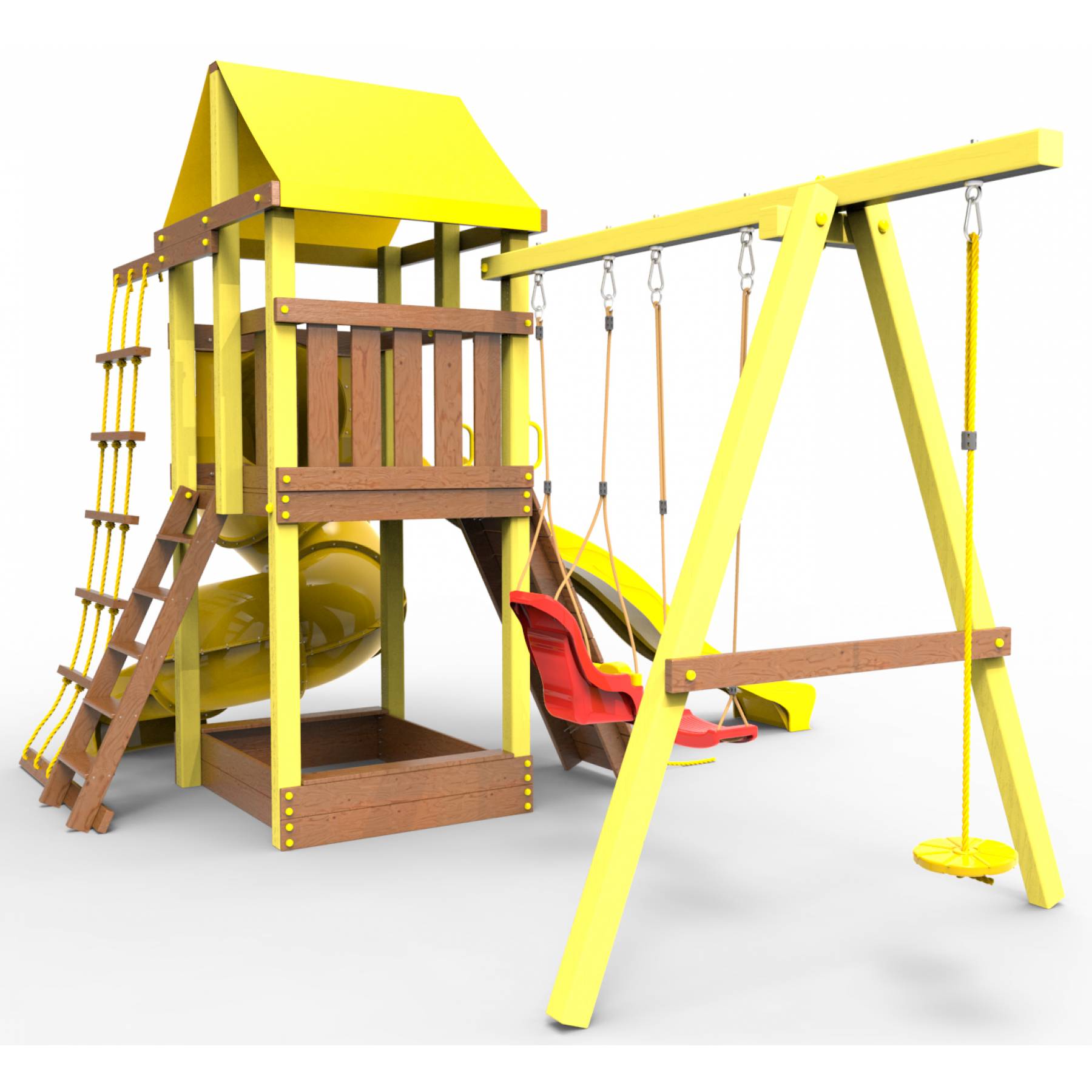 Детская площадка  Пикник «Элит» с винтовой трубой (желтый)