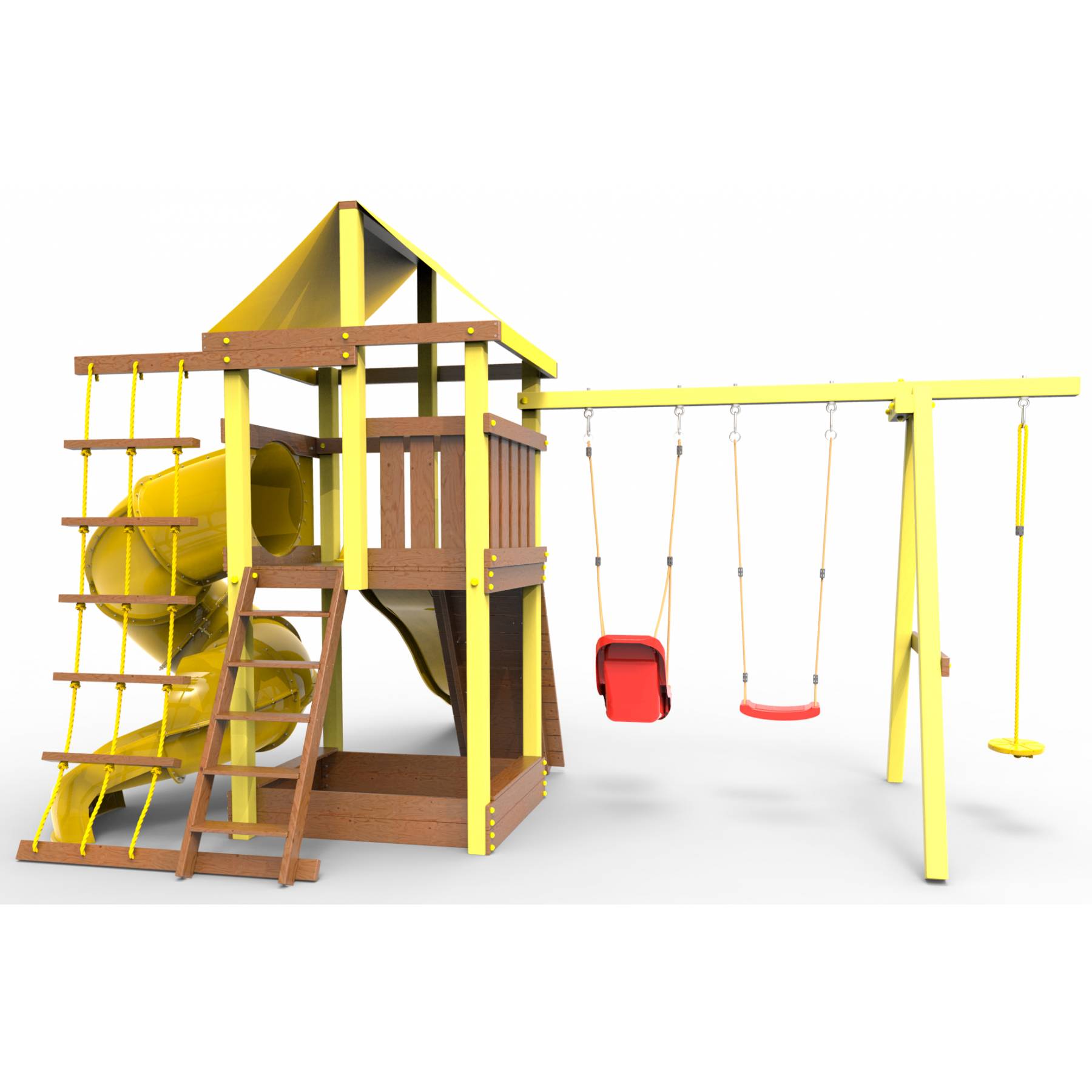 Детская площадка  Пикник «Элит» с винтовой трубой (желтый)
