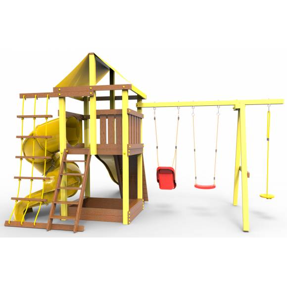Детская площадка  Пикник «Элит» с винтовой трубой (желтый)