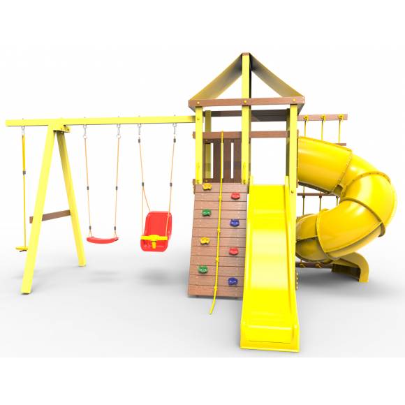 Детская площадка  Пикник «Элит» с винтовой трубой (желтый)