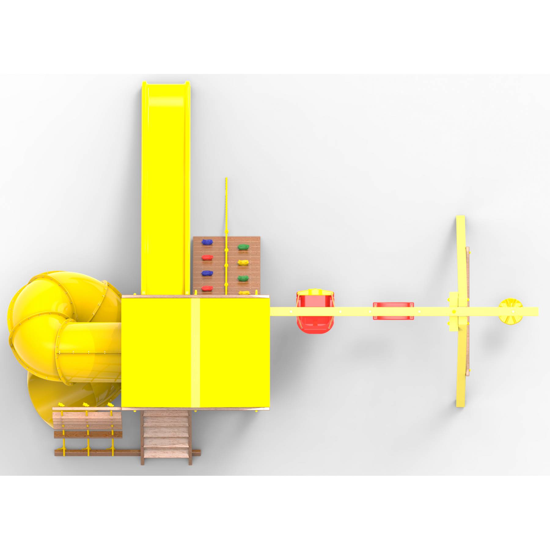 Детская площадка  Пикник «Элит» с винтовой трубой (желтый)