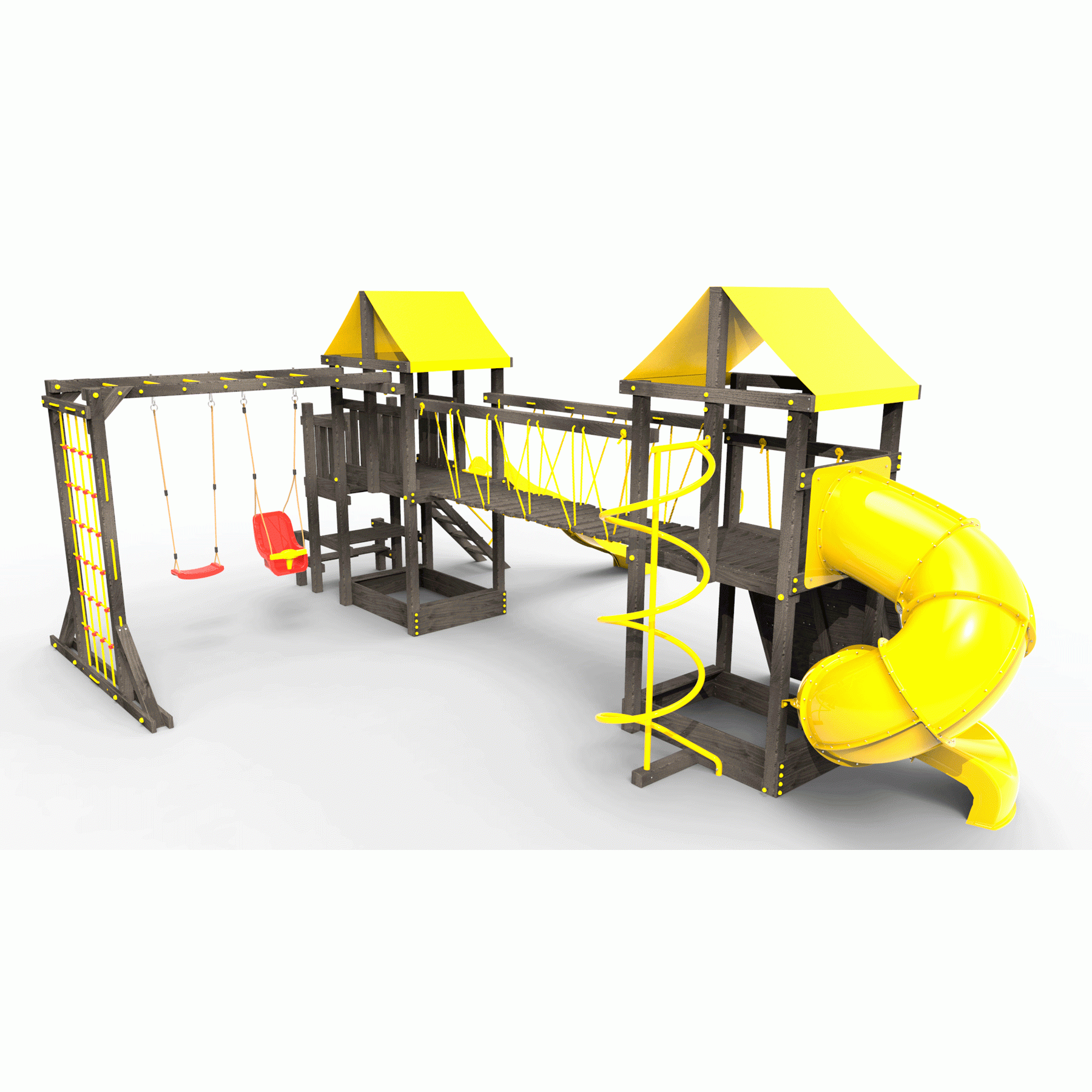 Детская площадка Пикник «Black» Кракен с винтовой трубой