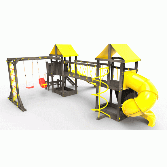 Детская площадка Пикник «Black» Кракен с винтовой трубой