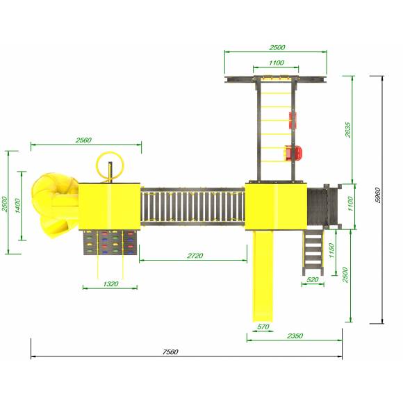 Детская площадка Пикник «Black» Кракен с винтовой трубой