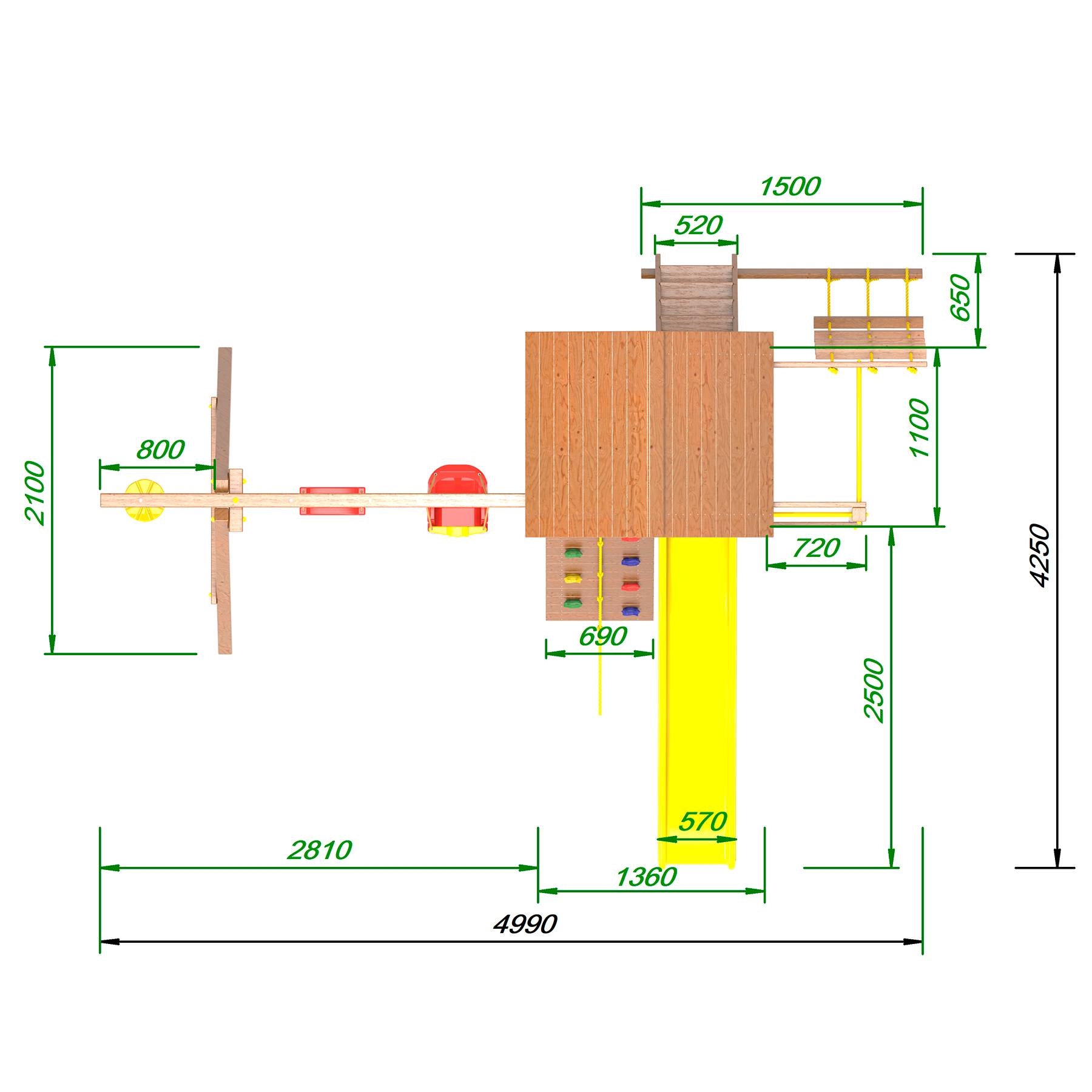 Детская площадка Пикник «Оптимус Д» с турником и шведской стенкой