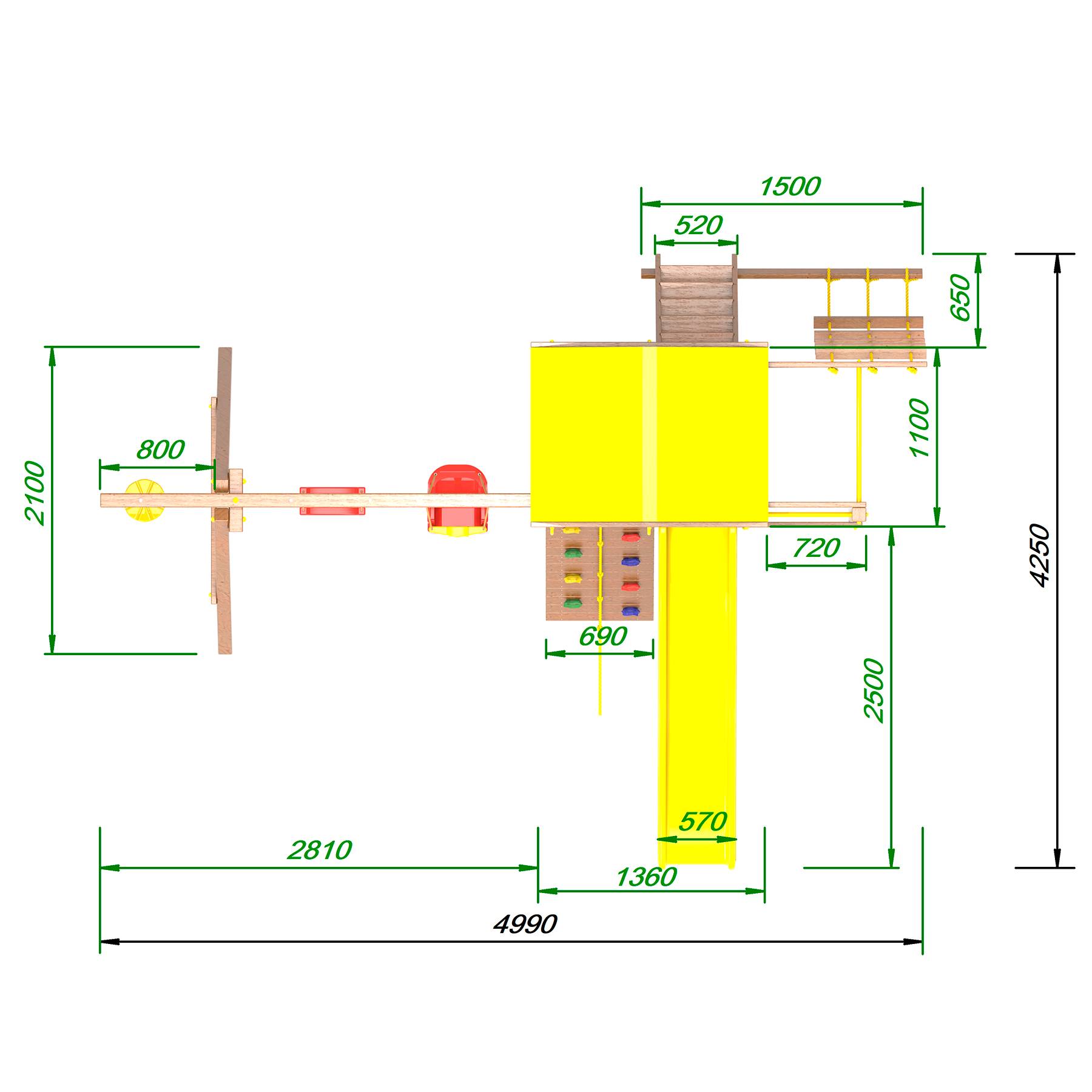 Детская площадка  Пикник «Оптимус» с турником и шведской стенкой