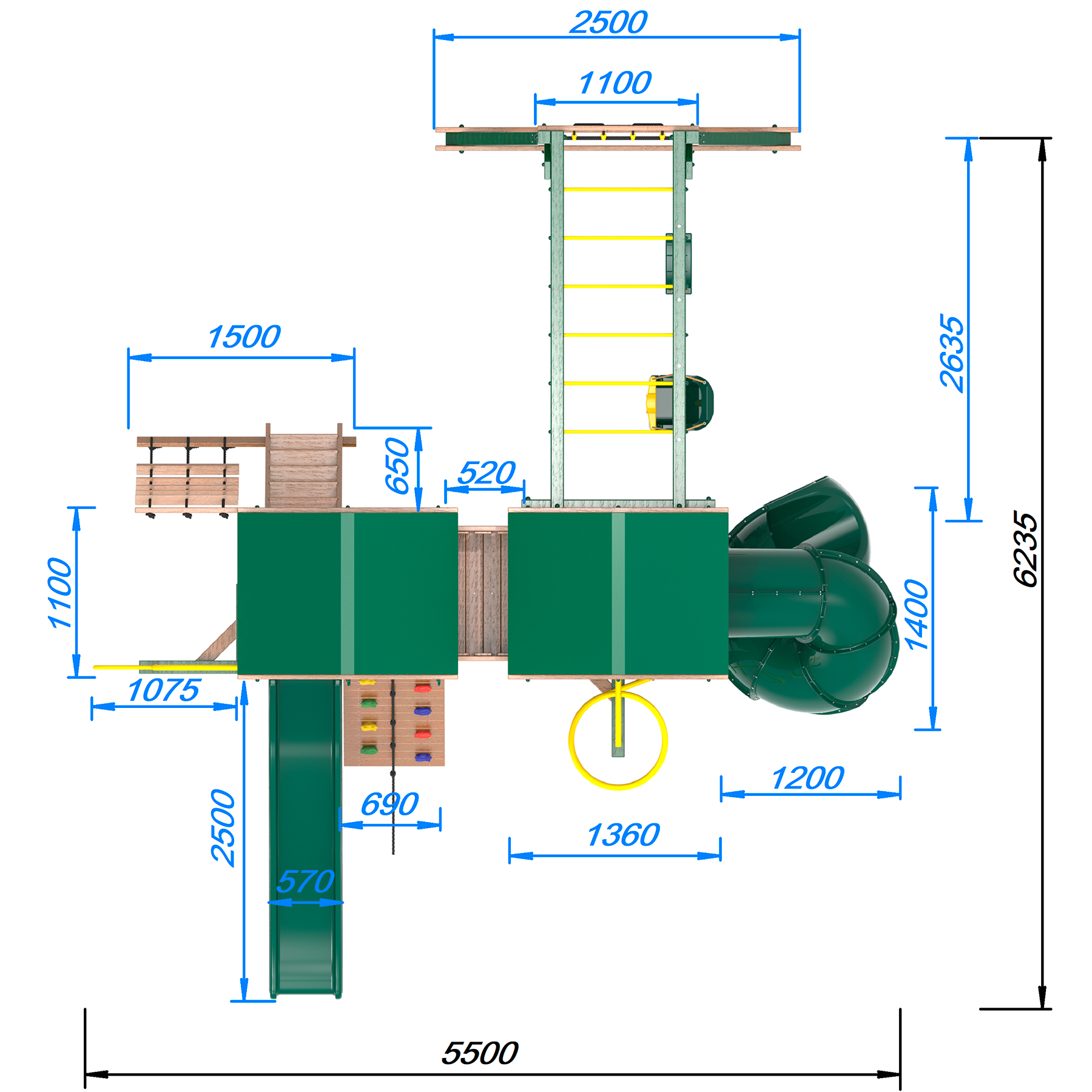 Детская площадка Пикник «Форест» Пацифик Light с винтовой трубой
