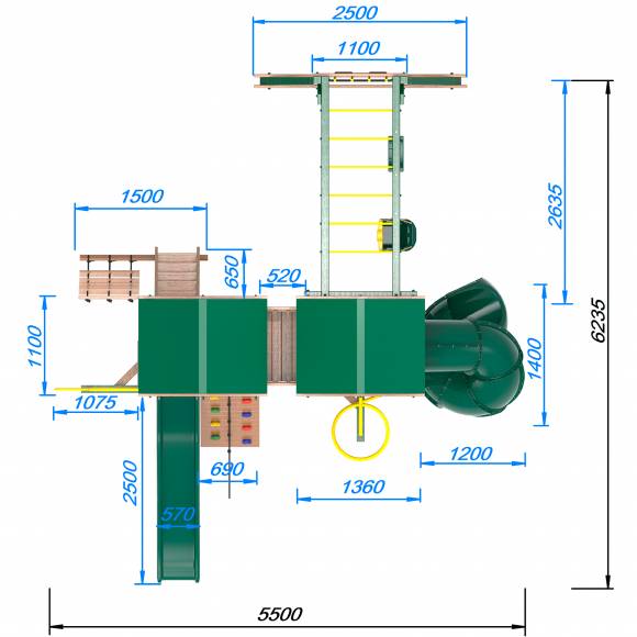 Детская площадка Пикник «Форест» Пацифик Light с винтовой трубой