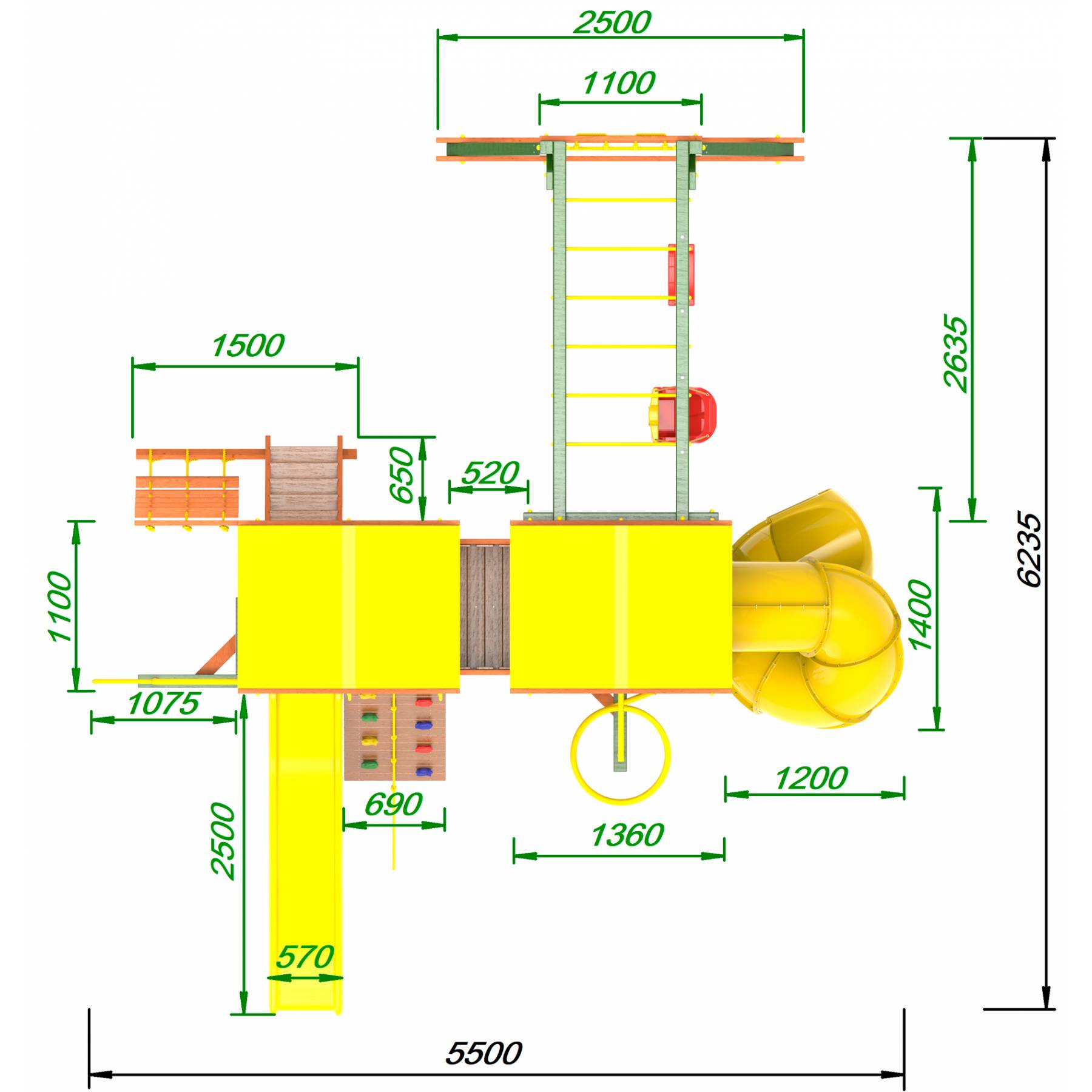 Детская площадка Пикник «Вега» Пацифик Light с винтовой трубой