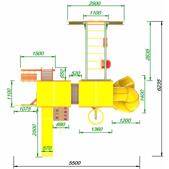 Детская площадка Пикник «Вега» Пацифик Light с винтовой трубой