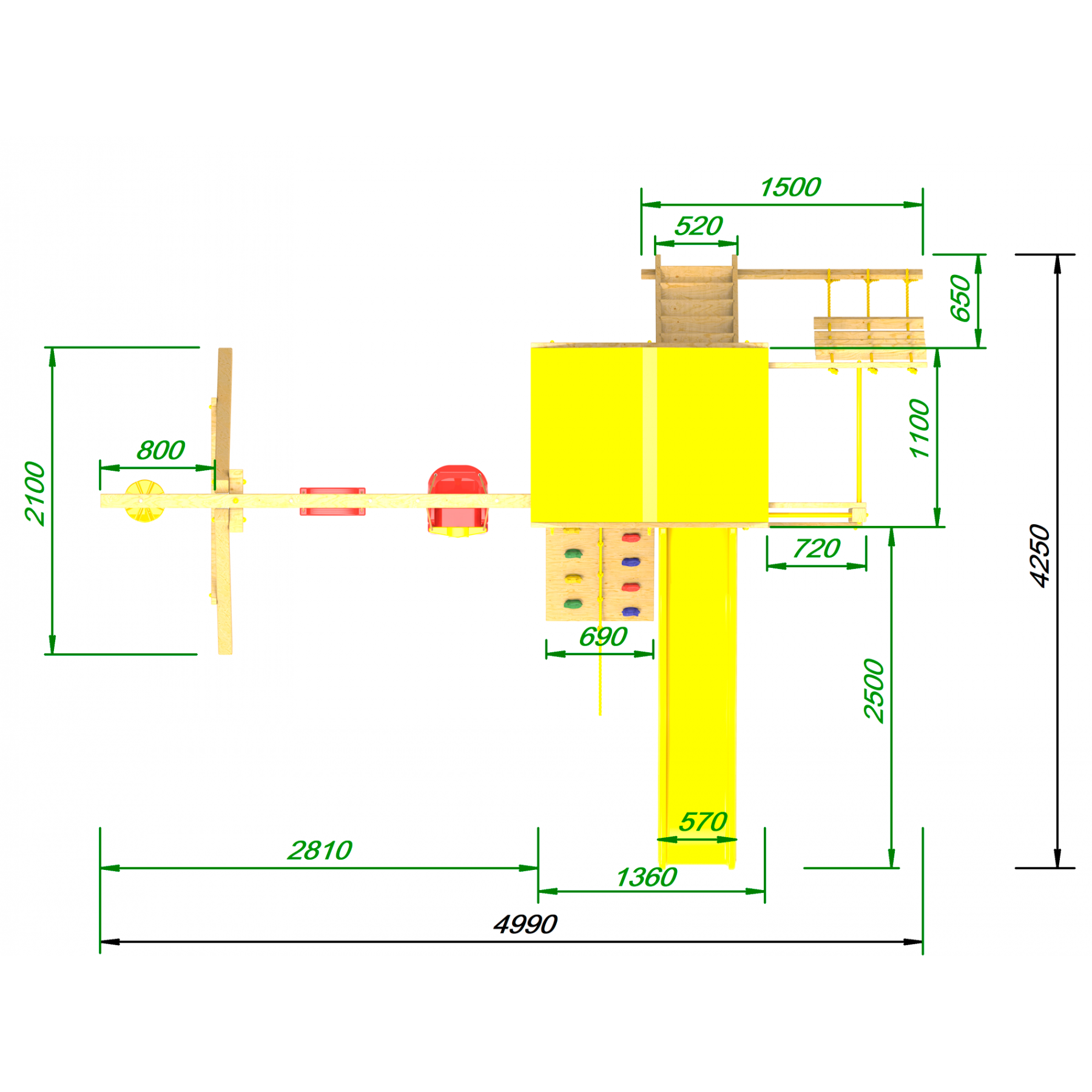 Детская площадка  Пикник «Стандарт» с турником и шведской стенкой