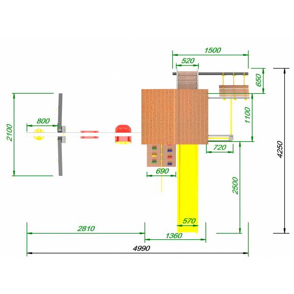 Детская площадка Пикник «Ультра» с турником и шведской стенкой
