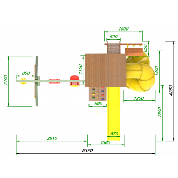 Детская площадка Пикник «Вега Д» с винтовой трубой