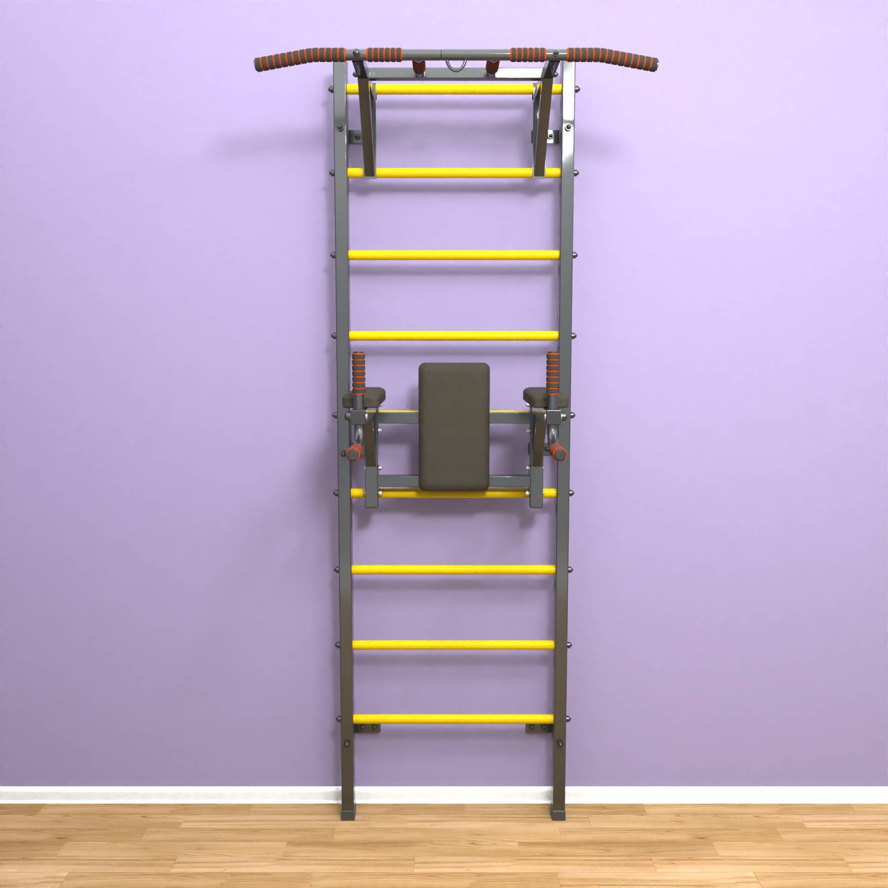 Шведская стенка «LittleSport» Graphite Pull-Up 2.0 желтые ступени