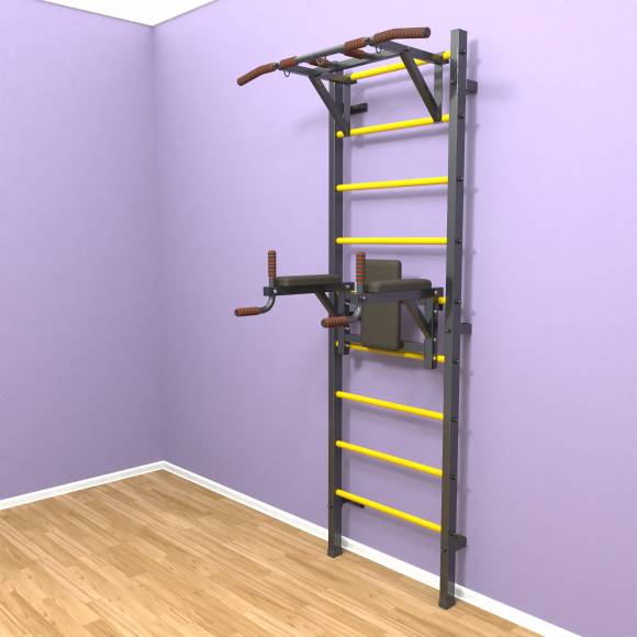 Шведская стенка «LittleSport» Graphite Pull-Up 2.0 желтые ступени