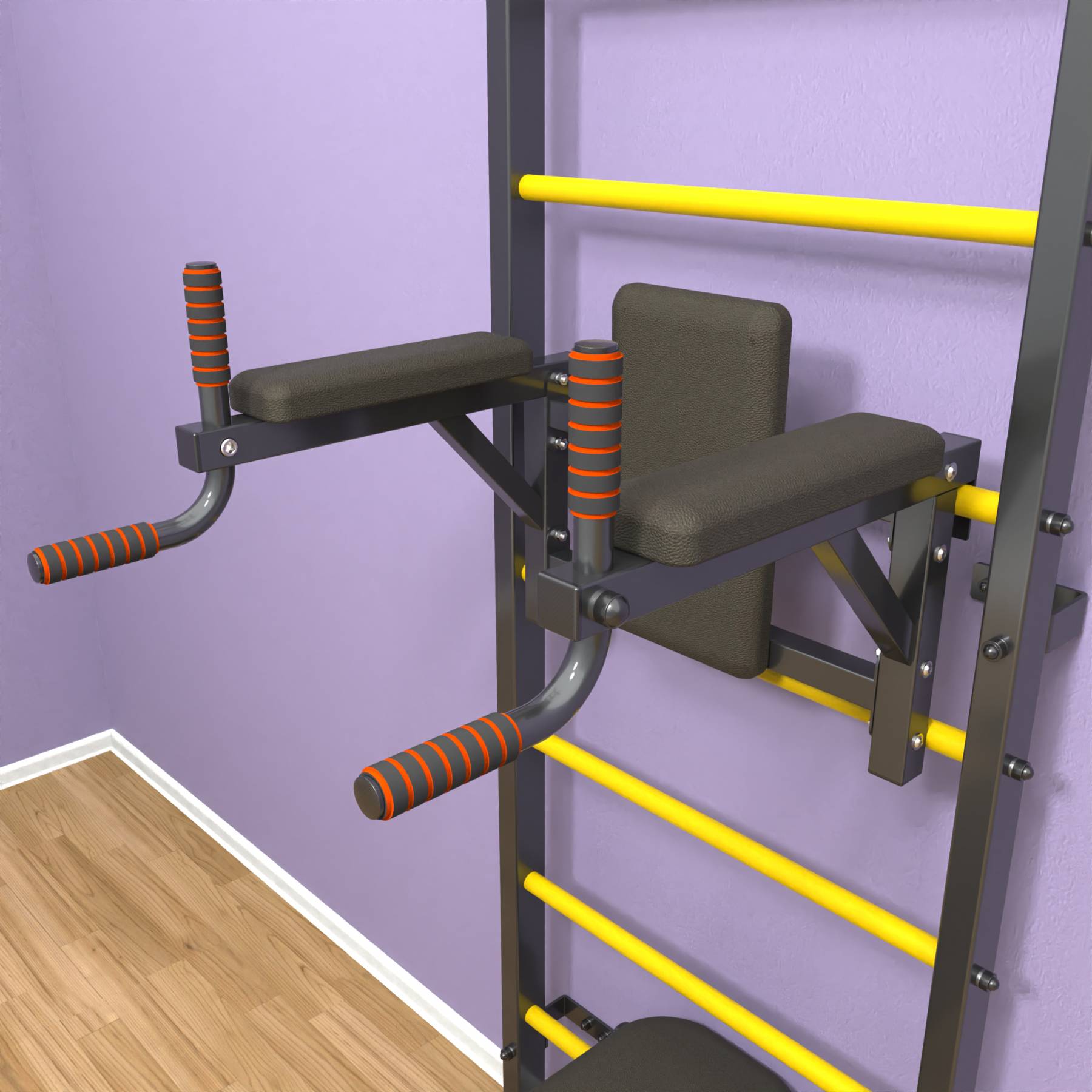 Шведская стенка «LittleSport» Graphite Pull-Up 3.0 желтые ступени