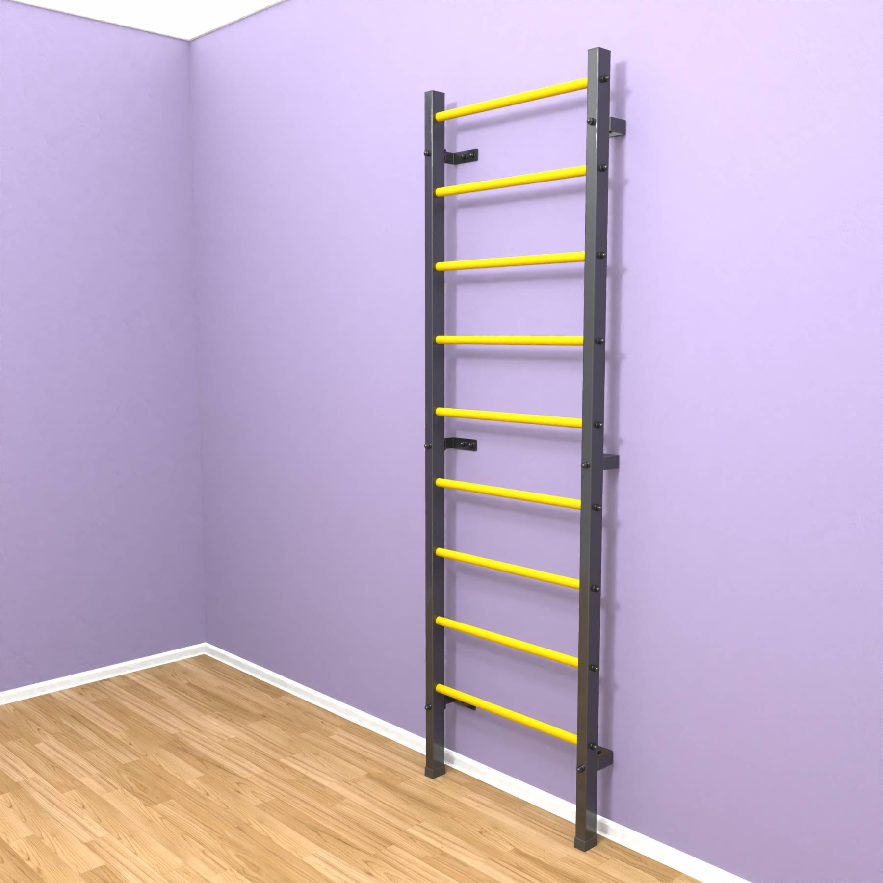 Шведская стенка «LittleSport» Graphite желтые ступени