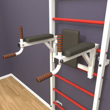 Шведская стенка «LittleSport» Л 2.0 Белый красные ступени