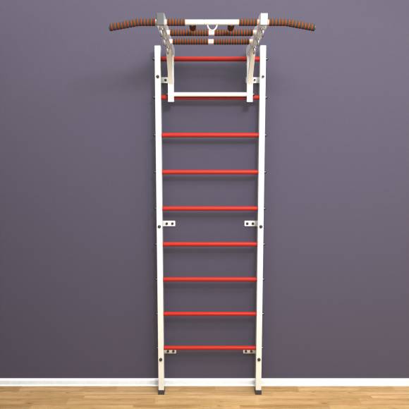 Шведская стенка «LittleSport» White Long красные ступени