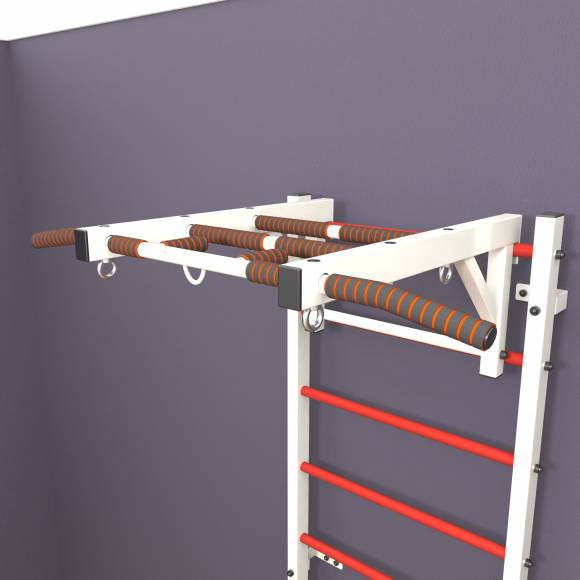 Шведская стенка «LittleSport» White Long красные ступени