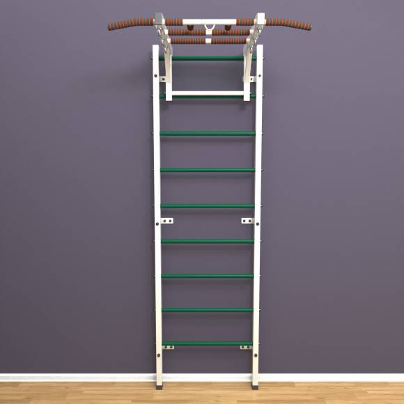 Шведская стенка «LittleSport» White Long зеленые ступени