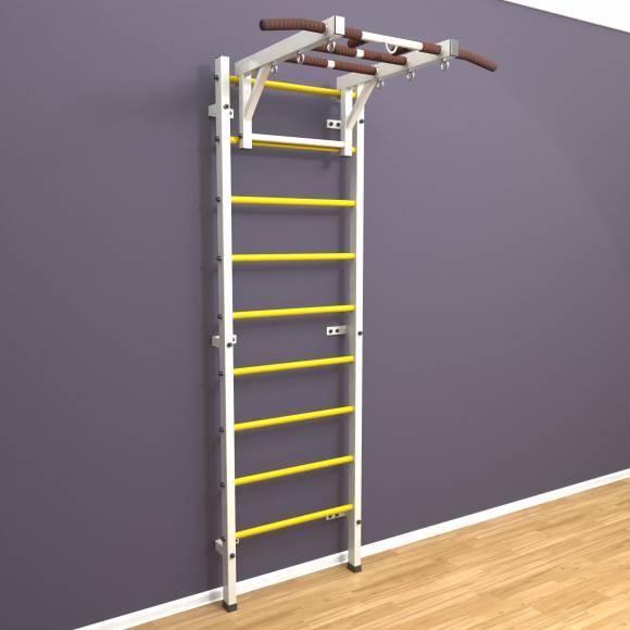 Шведская стенка «LittleSport» White Long желтые ступени