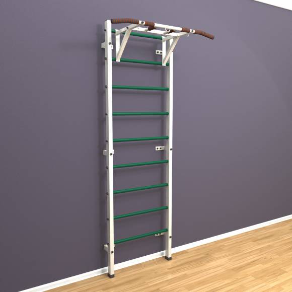 Шведская стенка «LittleSport» White Pull-Up зеленые ступени