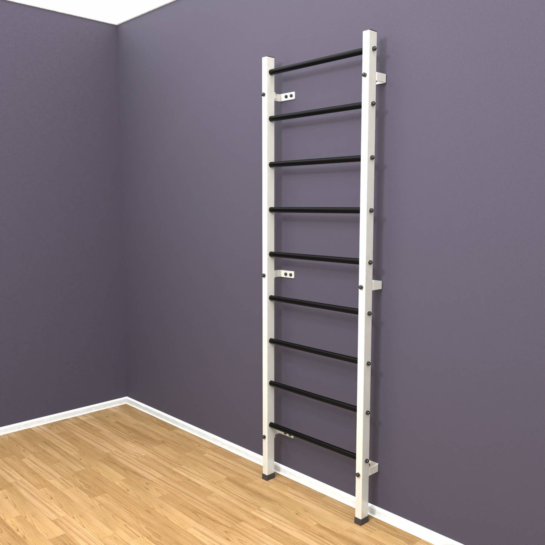 Шведская стенка «LittleSport» White черные ступени