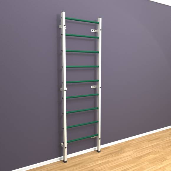 Шведская стенка «LittleSport» White зеленые ступени