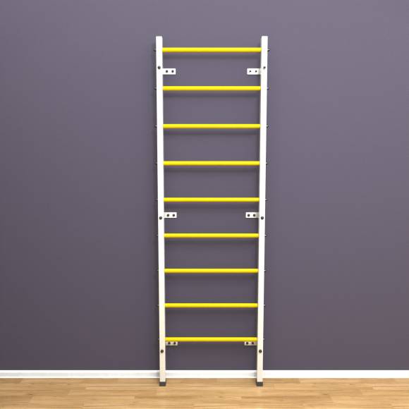 Шведская стенка «LittleSport» White желтые ступени